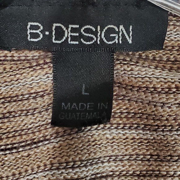 B Design Long Sleeve Open Front Drape Cardigan Sweater Striped Size L EUC - Picture 6 of 8
